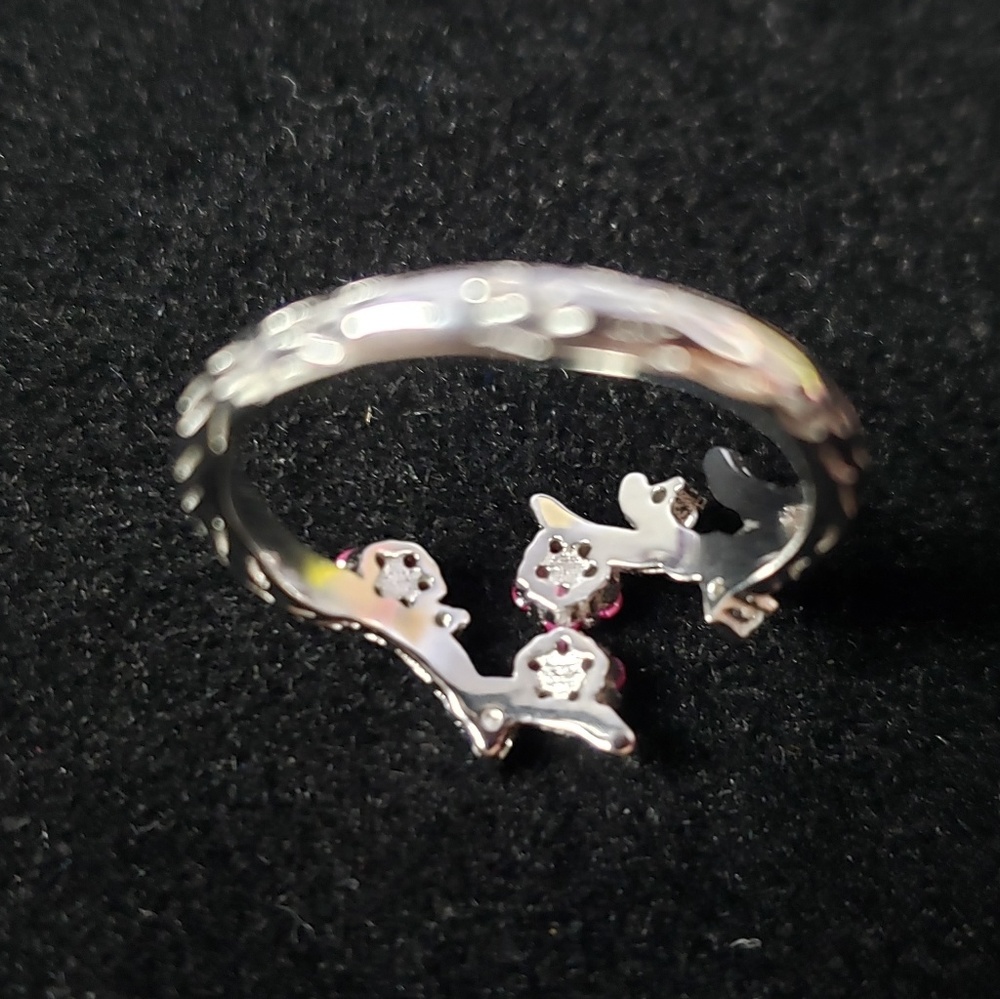 925 Silver Cherry Blossom Flower Branch Sizeable - Picture 6 of 8